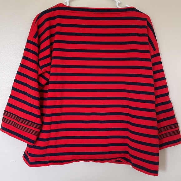 7 Tops $25/ J.Crew Red & Navy Striped 3/4 Sleeve Top. Size Small - Picture 5 of 8